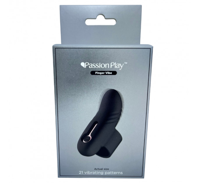 Вибратор на палец Passion Play, 21 режим, чёрный