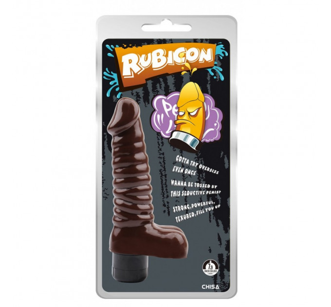 Вибратор рельефный с яичками Chisa RUBICON, коричневый