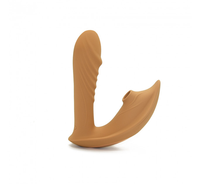 Вибратор с клиторальным стимулятором Sweet Em, L, коричневый, 15.9 х 12.6 х 6.7 см