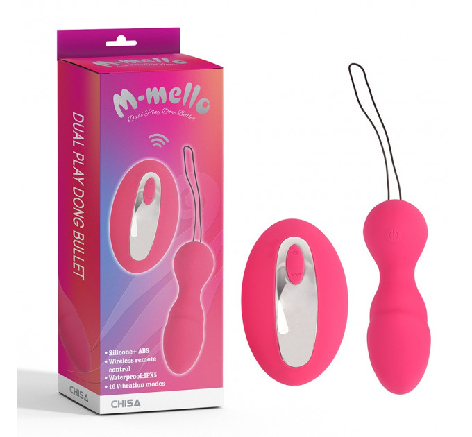 Виброяйцо с пультом управления Chisa M-Mello Dual Play Dong Bullet, розовое