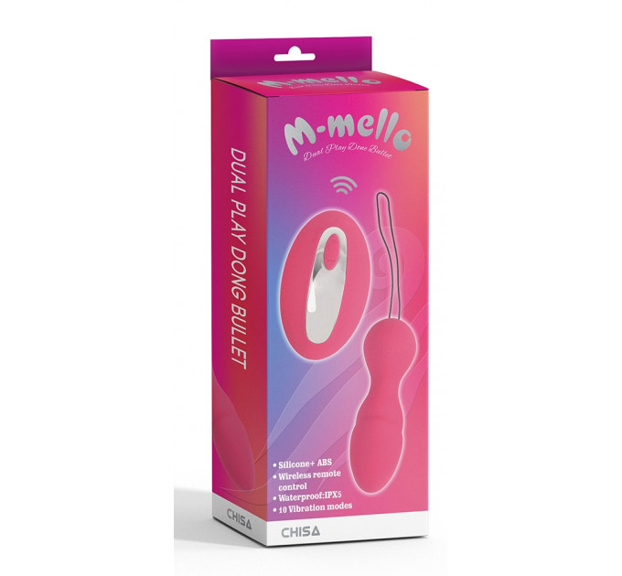 Виброяйцо с пультом управления Chisa M-Mello Dual Play Dong Bullet, розовое