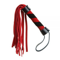 F61415 батіг із замші міні FLOGGER BLACK / RED