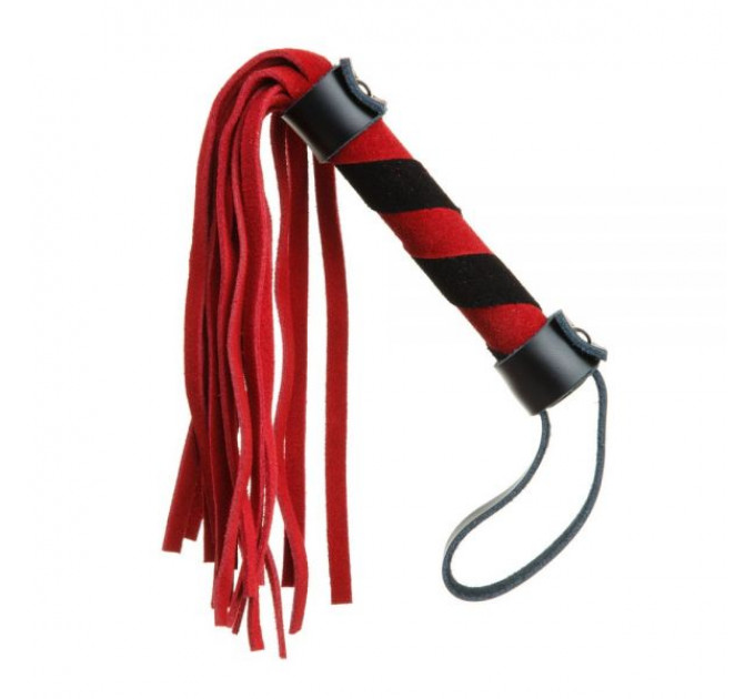 F61415 батіг із замші міні FLOGGER BLACK / RED