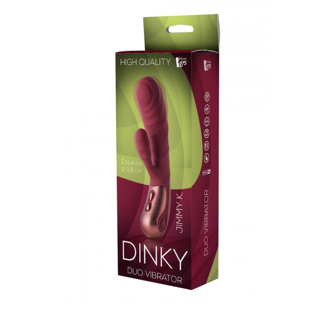 Двойной вибратор рельефный Dream Toys Dinky Duo Vibrator Jimmy K, бордовый
