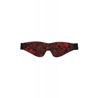 Маска на очі чорна Dream Тoys Blaze Deluxe Blindfold з червоним візерунком у вигляді вишивки
