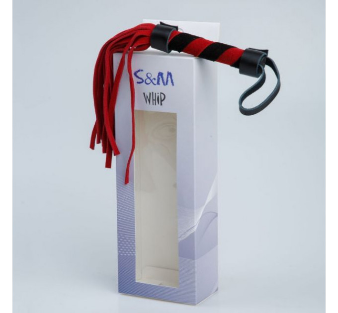 F61415 батіг із замші міні FLOGGER BLACK / RED