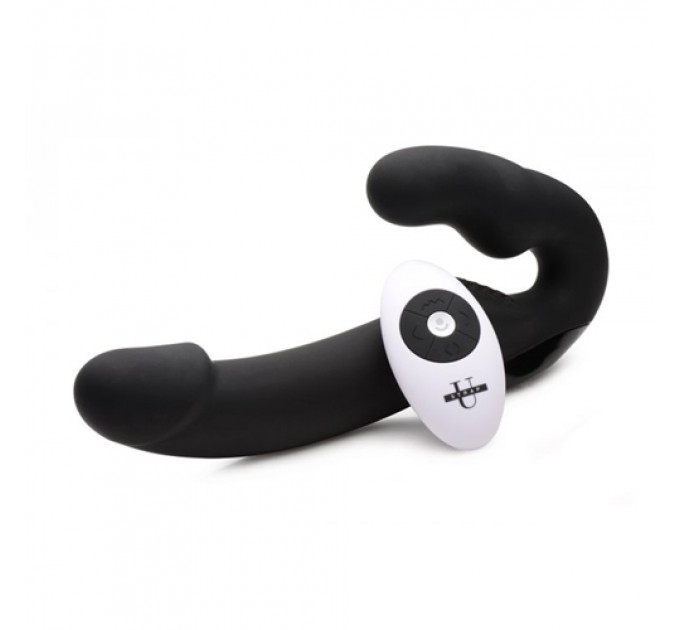 Безремневий страпон із пультом Urge Strapless Strap-On Vibrator чорний