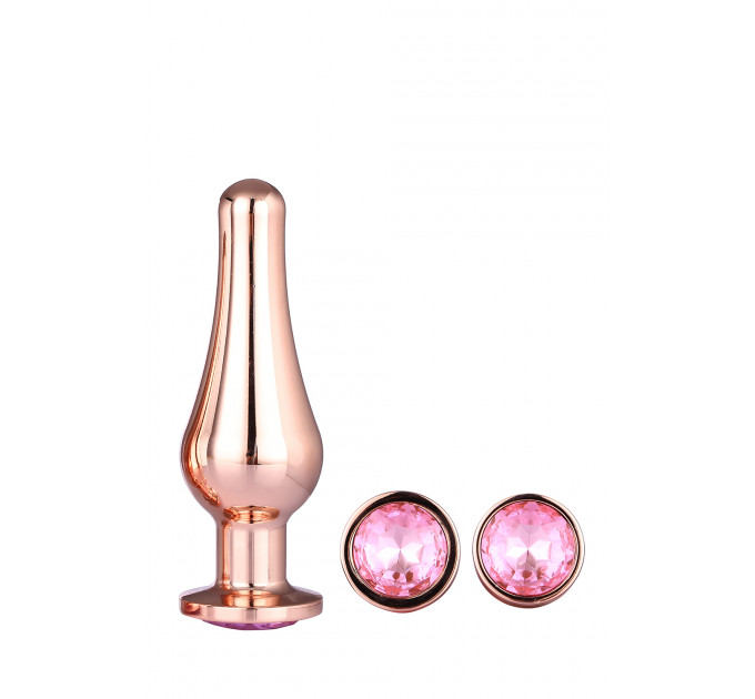 DT21875 набір анальних пробок конічної форми Dream Toys GLEAMING LOVE PLEASURE SET ROSE GOLD