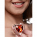 Анальная пробка со стразом Red Heart Glass Anal Plug With Gem стеклянная, Medium