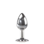 Анальная пробка с камнем A&E CLEAR GEM ANAL PLUG MEDIUM