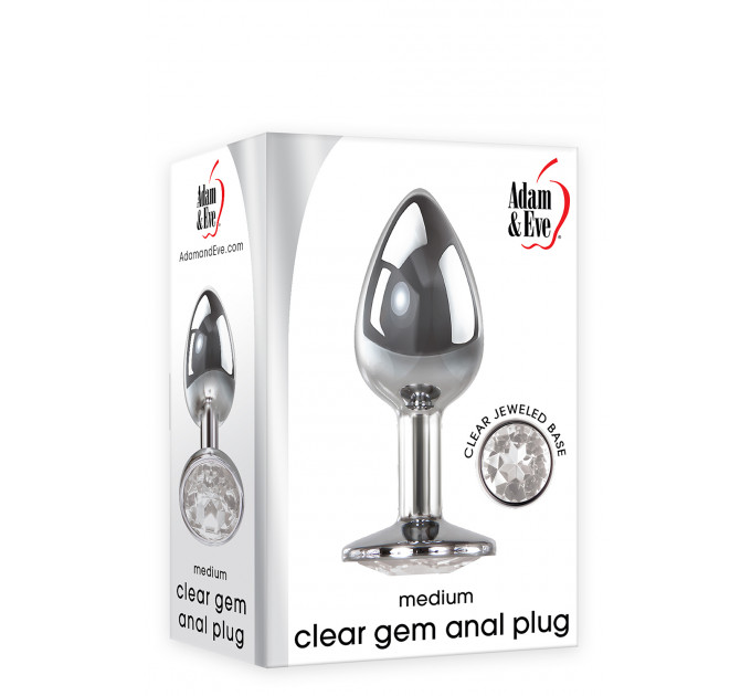 Анальная пробка с камнем A&E CLEAR GEM ANAL PLUG MEDIUM