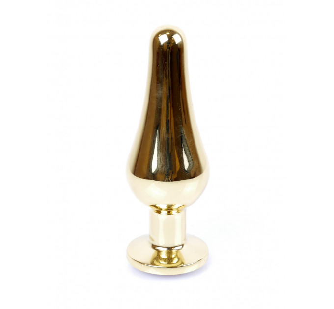 Анальная пробка с камнем Plug-Jewellery Gold BUTT PLUG- Clear
