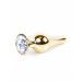 Анальная пробка с камнем Plug-Jewellery Gold BUTT PLUG- Clear