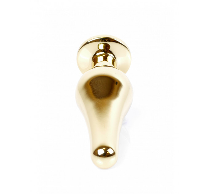 Анальная пробка с камнем Plug-Jewellery Gold BUTT PLUG- Clear