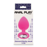 Анальна пробка з кристалом Toy Joy Diamond Booty Jewel рожевий, Large