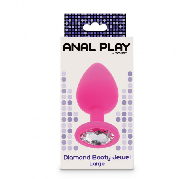 Анальна пробка з кристалом Toy Joy Diamond Booty Jewel рожевий, Large