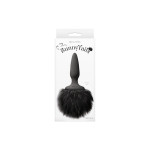 Анальна пробка з м'яким пухнастим хвостом кролика BUNNY TAILS MINI BLACK BLACK FUR