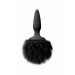 Анальная пробка с мягким пушистым хвостом кролика BUNNY TAILS MINI BLACK BLACK FUR