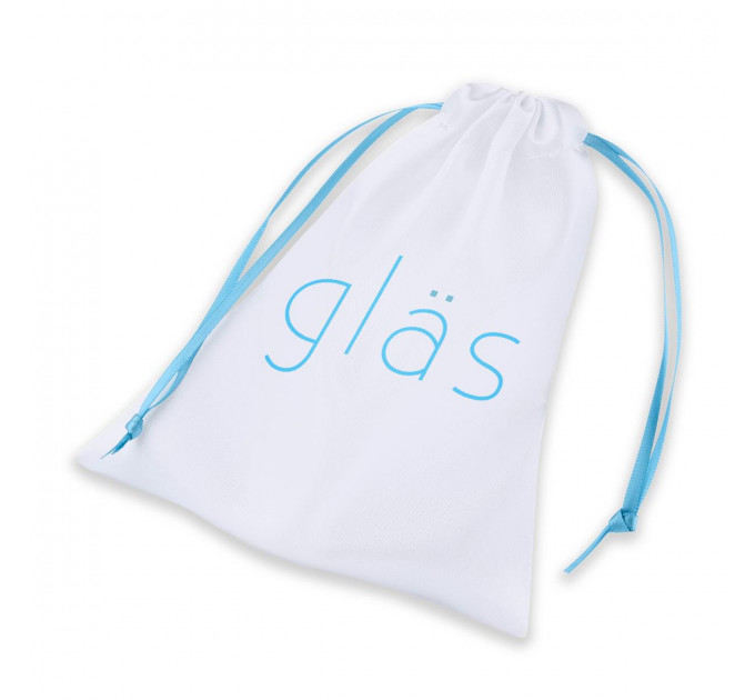 Анальная пробка из стекла с вибро GLAS на дистанционном управлении, синяя