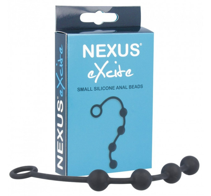 Анальная цепочка Nexus Excite, силиконовые, 24 см х 2 см, черные