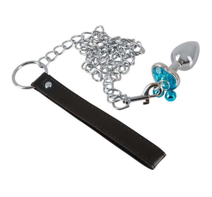 Анальні пробки з повідцем You2Toys Butt Plug Set, сріблясті