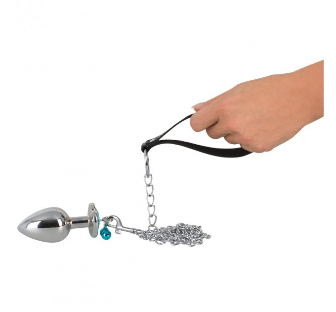 Анальні пробки з повідцем You2Toys Butt Plug Set, сріблясті