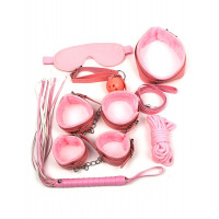 Бондажний набір Star Night для БДСМ, рожевий, 8 предметів Бондажний набір Star Night для БДСМ, рожевий, 8 предметів