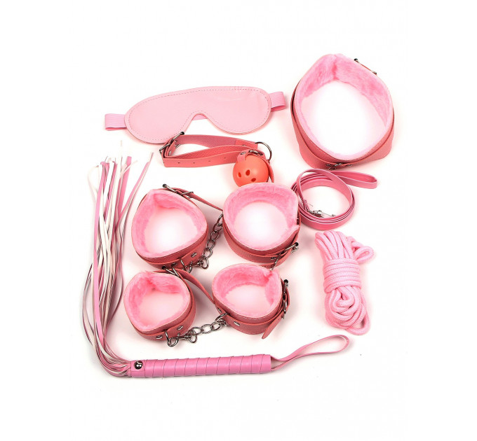 Бондажний набір Star Night для БДСМ, рожевий, 8 предметів