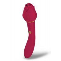 Двойной клиторальный вибратор в виде розы Secret Kisses Rosegasm, красный