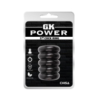 Эрекционное кольцо многоярусное Chisa GK Power, с рельефом, черный