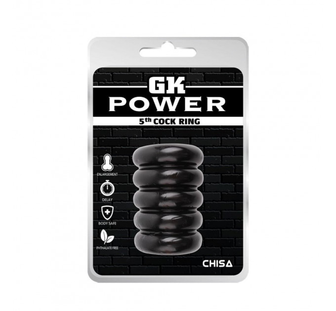 Ерекційне кільце багатоярусне Chisa GK Power, з рельєфом, чорний