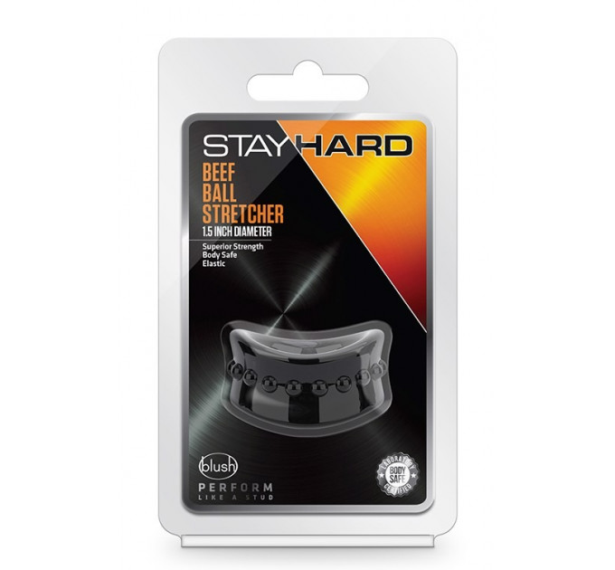 Эрекционная насадка Stay Hard Beef Ball Stretcher черная, 5 см