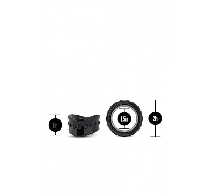 Эрекционная насадка Stay Hard Beef Ball Stretcher черная, 5 см
