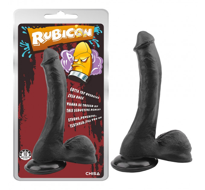 Фаллоимитатор с яичками на присоске Chisa Rubicon, черный