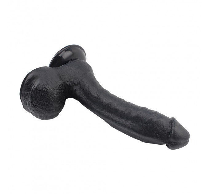 Фаллоимитатор с яичками на присоске Chisa Rubicon, черный
