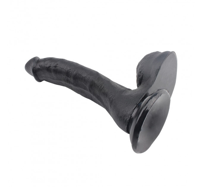 Фаллоимитатор с яичками на присоске Chisa Rubicon, черный