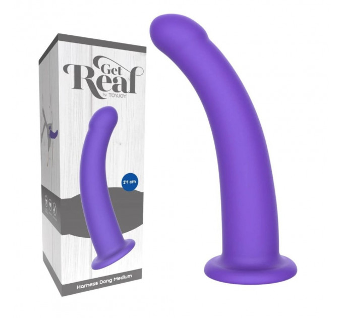 Фаллоимитатор страпон на присоскеToyJoy Get Real Silicone Harness Dong фиолетовый, М