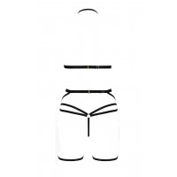 Комплект белья со стреп-лентами и поясом для чулок MORGAN SET WITH OPEN BRA black S/M - Passion