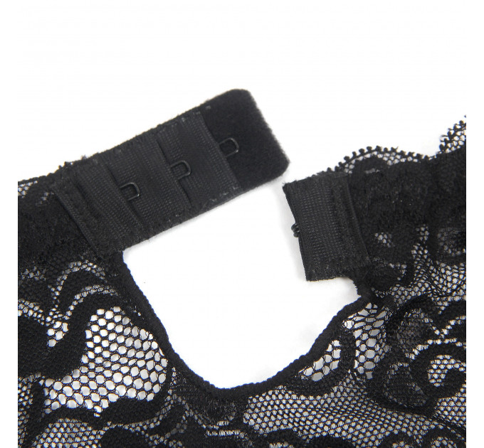 Комплект мереживний пояс для панчіх з трусиками StarNight, чорний, L
