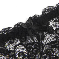 Комплект мереживний пояс для панчіх з трусиками StarNight, чорний, L