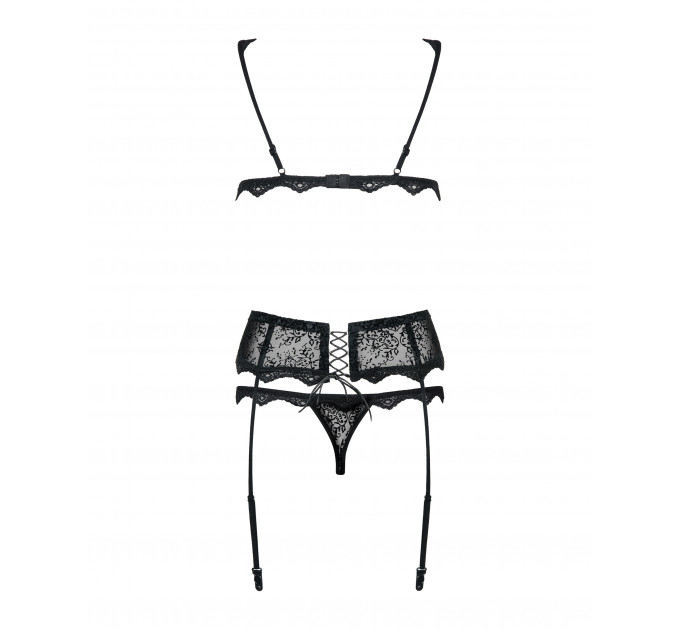 Комплект Obsessive Emperita set, три элемента, S/M черный