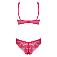 Комплект из двух частей из нежной сетки Obsessive ROUGEBELLE красный, L/XL