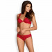 Комплект из двух частей из нежной сетки Obsessive ROUGEBELLE красный, L/XL