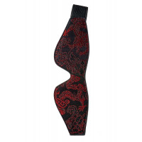 Маска на глаза черная Dream Тoys Blaze Deluxe Blindfold с красным узором в виде вышивки