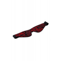 Маска на очі чорна Dream Тoys Blaze Deluxe Blindfold з червоним візерунком у вигляді вишивки