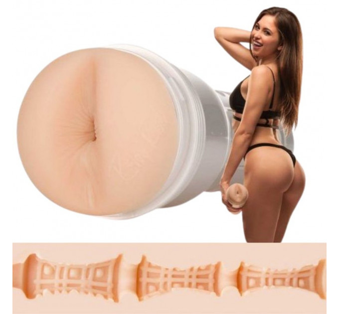 Мастурбатор анус у колбі Fleshlight Girls Riley Reid Euphoria Signature Butt, кібершкіра, тілесний