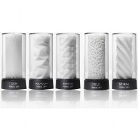 Мастурбатор хай-тек рельефный Zen 3D Tenga, белый, 15 х 7 см