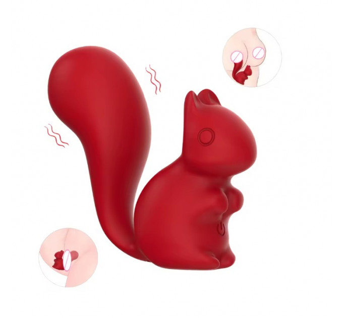 Міні-вібратор кліторальний Every Night Toys Debbie у формі білочки червоний, 10 режимів вібрації