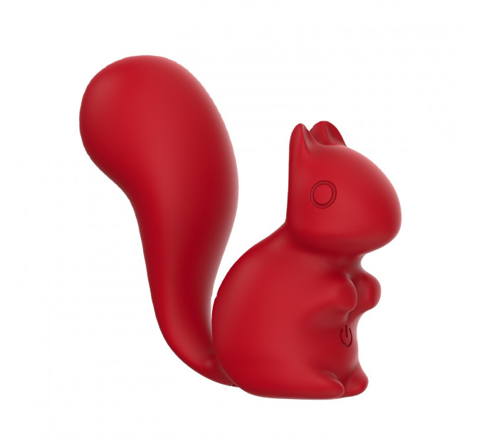 Міні-вібратор кліторальний Every Night Toys Debbie у формі білочки червоний, 10 режимів вібрації