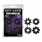 Набор эрекционных колец Chisa Get Lock Cock Rings Set, черные